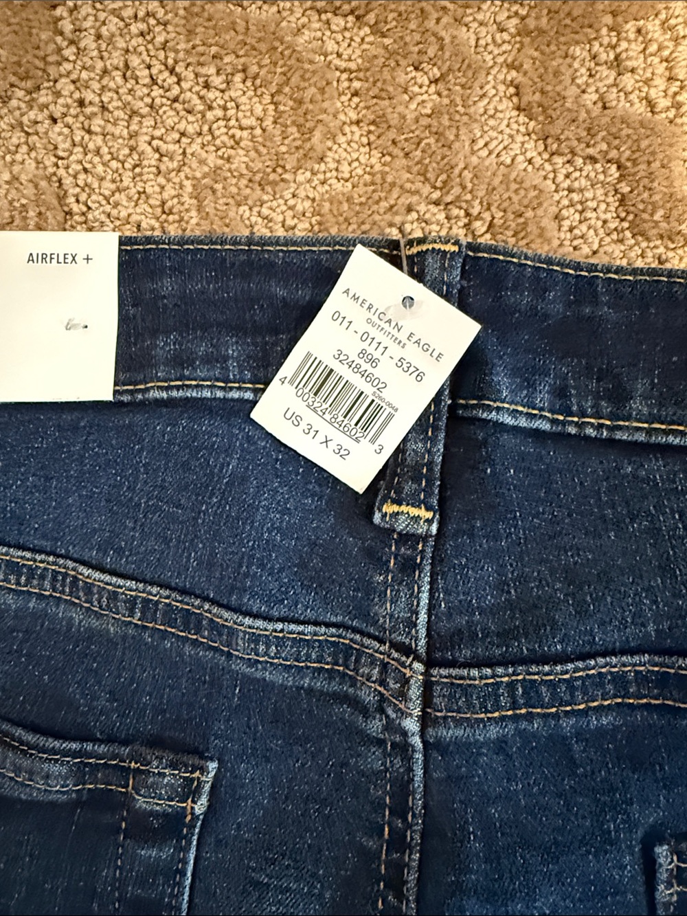 American Eagle Men’s original straight Airflex + jeans 31x32 - Picture 6 of 6